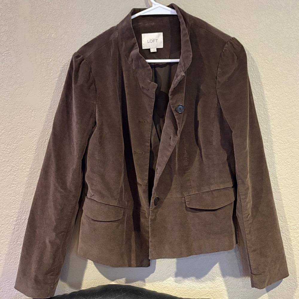 LOFT Chocolate Brown Velvet Blazer